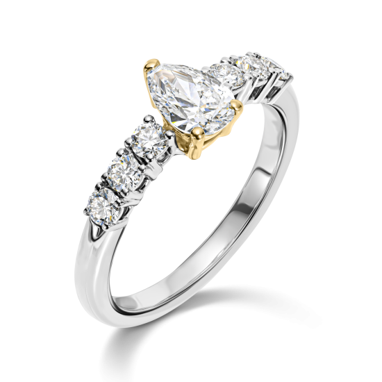 Diamond Engagement Ring in the shape Pear